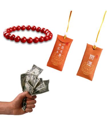 Buddhist Spiritual Salt Pouch 2Pcs Spiritual Salt with Sachet Spiritual Salt Pouch for Money (E)