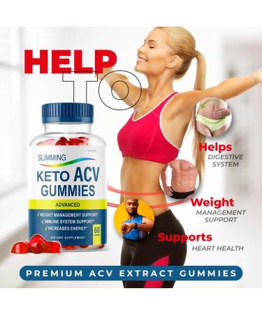 Slimming Keto ACV Gummies - Advanced Weight Loss with Apple Cider Vinegar - 30 Day Supply - Buy Online on GoSupps.com