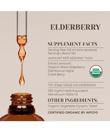 Elderberry Alcohol-Free Natural Tincture Extract, Immune System Booster, Liquid Drops Made from 100% USDA Organic Black Elderberry (Sambucus nigra) Dried Berry (4 fl oz) 4 Fl Oz (Pack of 1) - Buy Online on GoSupps.com
