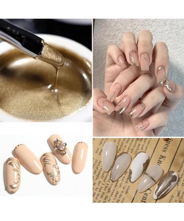 Metallic Painted UV Gel Nail Polish Mirror Metal Painting Gel Polish Gold Silver Nail Art Drawing Nail Polish Soak Off Nail Gel Home DIY Manicure Liner Gel Nail Varnish Gold & Silver - Buy Online on GoSupps.com