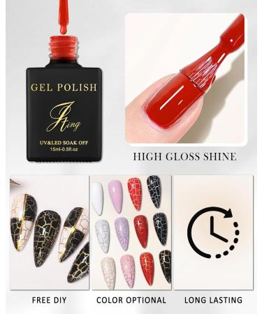 3D Crackle Gel Nail Polish - Magic Black Crackle Nail Gel for Unique Patterns | Long-lasting Air-drying DIY Nail Art for Women | 12ml - Buy Online on GoSupps.com