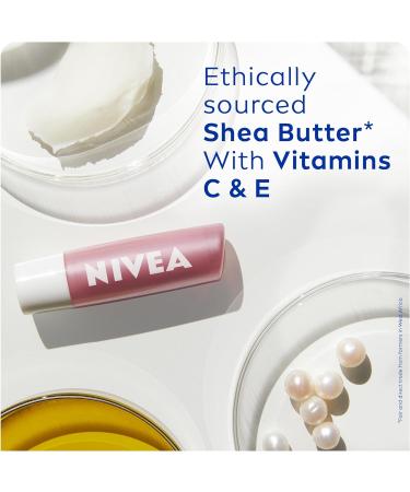 NIVEA Pearly Shine Lip Balm (4.8g) - 24h Moisture & Glamorous Shine with Shea Butter, Natural Oils & Vitamins - Nourishing Lip Care - Buy Online on GoSupps.com
