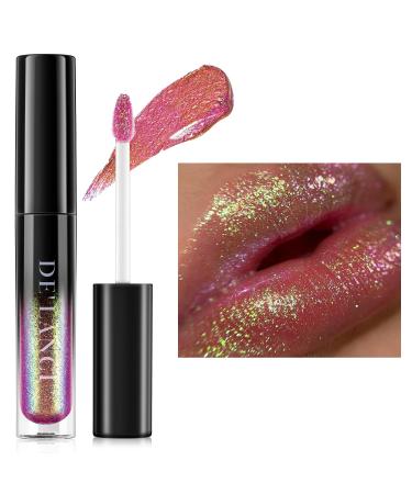 Chameleon Liquid Lipstick Pink Green Color Shimmer Metallic Colourful Lip Gloss for Women Girls Lips Makeup Gift Long Lasting and Hydrating Waterproof Lip Stick Shiny Talc-Free #2