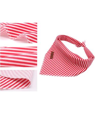 Buy Lionet Paws Red & White Striped Dog Bandana - Triangle Scarf for Stylish Pets - International Shipping Available - Buy Online on GoSupps.com