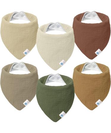 Lulu Moon Bib Baby Triangular Scarf - Muslin Scarf for Boys & Girls (6 Pieces) | International Shipping Available - Buy Online on GoSupps.com