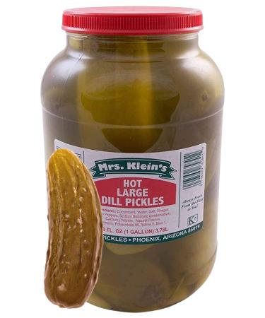 Mrs. Kleins Large Hot Pickles | Bold Spicy Dill Pickle Snack | Spicy Giant Dill Pickles Made with Natural Ingredients | Kosher, Low Carb, Gluten Free & Vegan | Wholesale Hot Pickles 128 fl oz Jar 128 Fl Oz (Pack of 1) - Buy Online on GoSupps.com
