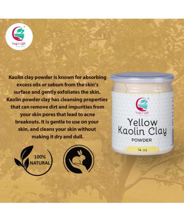 Kaolin Clay Powder 14 oz - Ideal for Soap Making, Face Cleansing, and Oily Skin - Yogi's Gift - Buy Online on GoSupps.com