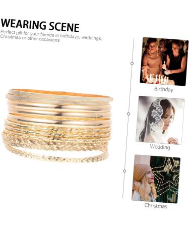 CALLARON 24 Pcs Bohemian Bracelet Maid of Honor Gifts Goldendoodle Gifts Gold Rhinestone Bracelet Ladies Bracelet Gold Rhinestone Bangle Wedding Favors Boho Gifts Miss Alloy Decorate Wrist 7X7X0.3CMx4pcs Goldenx4pcs - Buy Online on GoSupps.com