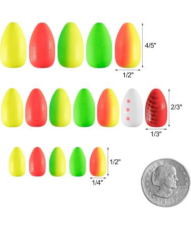 Dr.Fish 30 Pack Oval Foam Trout Fishing Floats - Large Red and Yellow Strike Indicator for Walleye, Catfish, Pompano - Crawler Harness Bead Stopper Sinker Stops - 1/2 *4/5 Size - Buy Online on GoSupps.com
