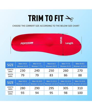 Orthotic Arch Support Insoles for Flat Feet & Plantar Fasciitis Relief - Women 8-8.5 | Men 6-6.5 - Buy Online on GoSupps.com