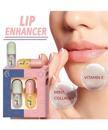 Rosarden Lip Plumper Set | Lip Filler & Plumping Gloss Duo for Bigger, Fuller Lips | Moisturizing, Anti-Wrinkle Formula | 2PCS 5.5ML Day/Night Plumper - Buy Online on GoSupps.com