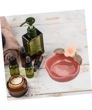 GLEAVI Ceramic Bowl for Essential Oils & Face Cream | DIY Mixing Bowl & Makeup Spatula - Esthetician Supplies - Pink 9x7.5x3.2cm - Buy Online on GoSupps.com