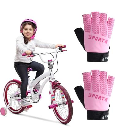 Keleily Children s Bicycle Gloves | Fingerless Sports Gloves for Boys & Girls | Outdoor Fitness Gear in Pink - Buy Online on GoSupps.com