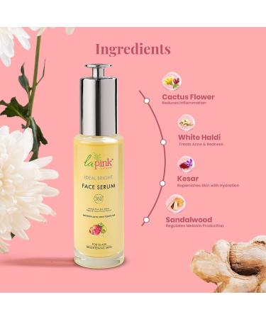 La Pink Ideal Bright Face Serum | 100% Microplastic Free Formula | For Glass Like Brightened Skin Evens Skin Tone For All Skin Types | 40+10 ml Extra 50 ml (Pack Of 1) White - Buy Online on GoSupps.com