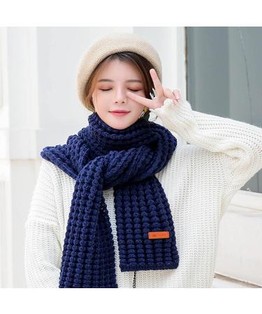 Buy Ladies Cotton Cashmere Scarf - Versatile Neck Warmer for All Seasons | Navy Autumn Winter Scarves - Buy Online on GoSupps.com