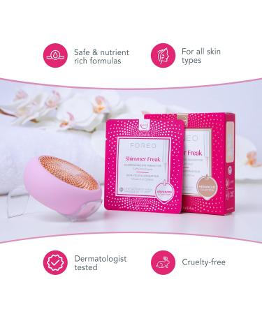 FOREO Shimmer Freak UFO-Activated Facial Mask - Eye Contour Illuminating - Rose Water & Niacinamide - 6 pcs Pack - Buy Online on GoSupps.com