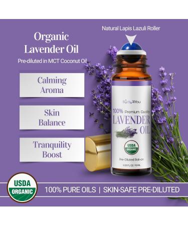 BodyJ4You Peppermint + Lavender Essential Oil Roll On Duo - 100% USDA Organic MCT Coconut Oil - Clear Quartz and Amethyst Stone Rollers - Cooling Focus Calm Sleep Pulse Points Temple Neck - Amber Glas - Buy Online on GoSupps.com