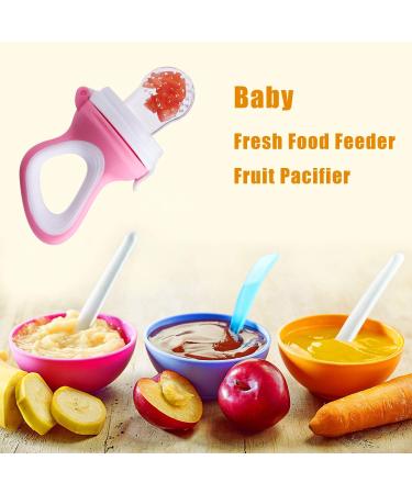 Fruit Teat for Baby & Toddler - BPA-Free Silicone Teats (3 Sizes) | Pacifier Teething Ring for Fruits Veggies & Porridge - Pink - Buy Online on GoSupps.com