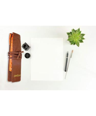 ANYA Artists Paint Brush Holder  20 Slots Paint Brush Storage Canvas Roll up pouch for Acrylic Oil Watercolor  Dark brown PEDZEL (brushes not included) - Buy Online on GoSupps.com