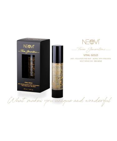 Neovi Vital Gold 50ml | Hyaluronic Acid Serum with 24k Gold | Anti-Aging Moisture Cream | Vitamins A B C | Dermatologically Tested for Optimal Hydration - Buy Online on GoSupps.com