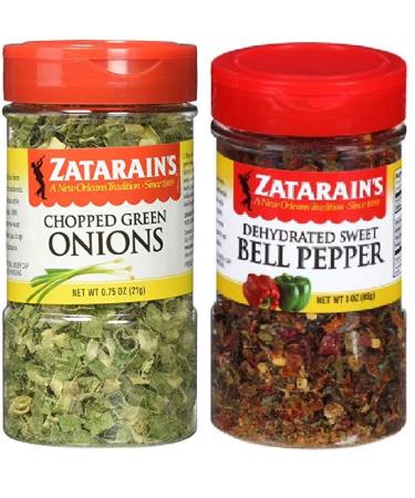 Zatarain's Cajun Creole Cooking Bundle - 1 each of Chopped Green Onions 0.75 Ounces and Dehydrated Sweet Bell Peppers 3 Ounces