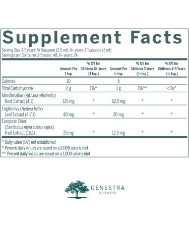 Genestra Brands Kids English Ivy Syrup | Herbal Upper Respiratory Support | 4 fl. oz. | Natural Raspberry Flavor - Shop Internationally - Buy Online on GoSupps.com