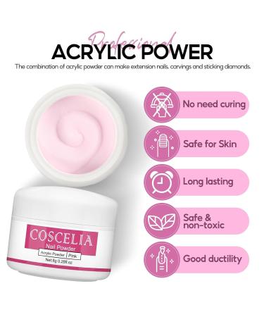 COSCELIA Nail Set Powder Pink 8g - 3D Nail Extensions No Lamp Required | Buy Online - Buy Online on GoSupps.com