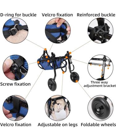 SNIME Adjustable Small Dog Wheelchair Small Dog Wheelchair for Back Legs Leg Brace Amp Hip Support Mobility Aid for Disabled Pets (Size : Extra Small) X-Small - Buy Online on GoSupps.com