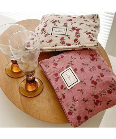 Large Capacity Cosmetic Bag for Women | Travel Makeup Organizer | Toiletry Zipper Pouch | Dark Red Rose Design - Buy Online on GoSupps.com