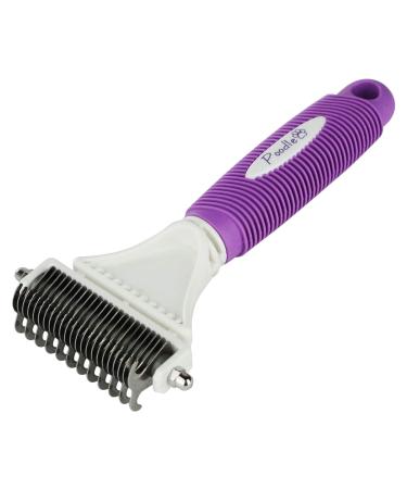 Poodle Pet Dematting Comb for Dogs  Handheld Undercoat Dematter Rake Grooming Tool for Long or Short Hair