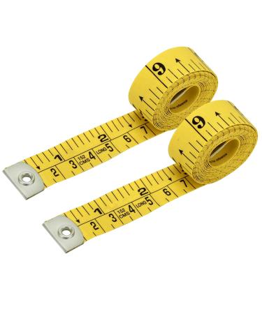 Unitedprime Flexible Tape Measure Pack of 2 Accurate Dual Scale Standard & Metric Measurements Tape Soft Measuring Tape for Body Weight Loss Sewing Tailor Craft Ruler Blue 150cm/60 inch Yellow / 2 Pack - Buy Online on GoSupps.com