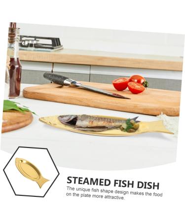 HOMSFOU 4pcs Stainless Steel Fish Plate Dinner Plates Fish Shaped Dish Grill Pan with Lid Oval Fish Dish Oval Serving Sushi Plate Dinner Serving Dish Dinnerware Food Japanese-Style Snack - Buy Online on GoSupps.com