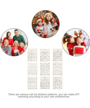 9 Sheets Nail Art Stickers Christmas Nail Sequins Christmas Transfers Sticker Christmas Nail Glitter Nail Art Decoration Cartoon Stickers Cartoon Nail Decals 3d Nail Stickers Flash - Buy Online on GoSupps.com