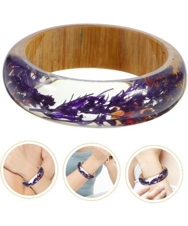 CALLARON 1pc Collection Bangle Cuff Bracelet Gemstone Bangle Woodsy Decor Gemstone Bracelets Friendship Gifts Ladies Gifts Minimalist Cuff Bangle Round Bracelet Summer Dried Flowers Wrist 6.4X2.3CM As Shown - Buy Online on GoSupps.com