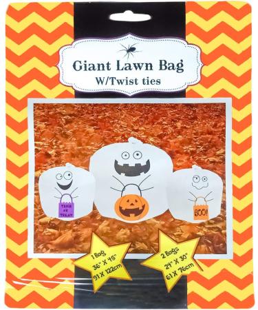 Set Of 4 Halloween Decorative Giant Lawn Bags With Twist Ties (Pumpkin & Ghost) - Buy Online on GoSupps.com
