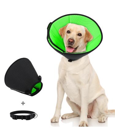 Supet breaker for dog leak protection soft protective collar tape cone neck tapes adjustable recycling neck band breathable pet Elisabethane leak protection dog after op dog blcak 3xL 3xl neck circumference: 41-48cm black