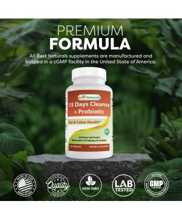 Best Naturals 15 Day Gut & Colon Cleanse + Probiotics for Women & Men with Senna Cascara Sagrada & Psyllium Husk- 30 Capsules - Non-GMO & Gluten Free. 30 Count (Pack of 1) - Buy Online on GoSupps.com