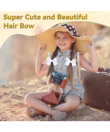 20Pcs Hand-Made 4 White Hair Bows Grosgrain Ribbon with Alligator Clips for Girls, Kids, Teens - Hair Accessories for Toddlers and Children - Buy Online on GoSupps.com