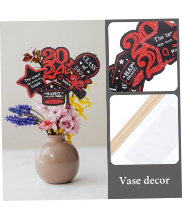 Cabilock Graduation Cake Toppers 15 Packs Graduation Card Tag Labels Vase Diy Cards Vase Decor Red Wooden Props Cake Graduation Cupcake Toppers Redx3pcs 16.00X13.70X0.10CMx3pcs - Buy Online on GoSupps.com
