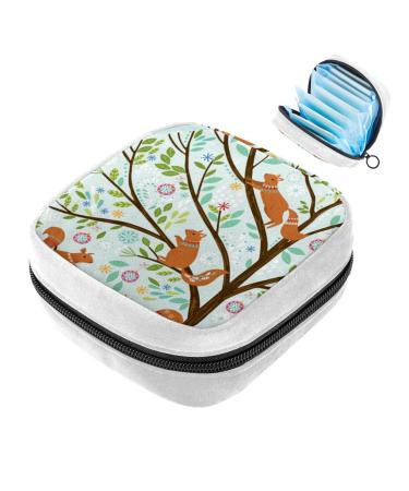GIAPB Sanitary Napkin Storage Bag Period Bag Tampon Bag Makeup Bag Pad Pouch Cartoon Animal Tree Picture Color2295