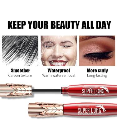 Yanquina Super Long Mascara 4d Long Curling Hold Makeup Mascara Rich Black Mascara Waterproof Sweat Proof Drying Not Sticky No Clumping Black Voluminous Mascara (Black 1) Black 5 g (Pack of 2) - Buy Online on GoSupps.com