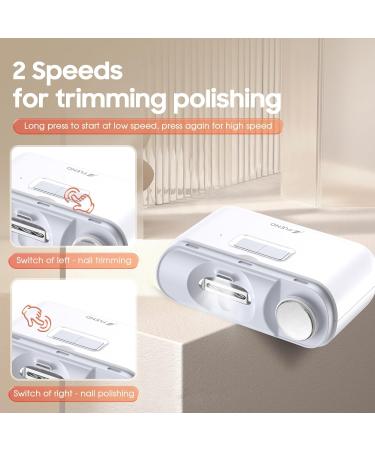 Electric Nail Clipper Nail Trimmer Nail Polisher 2 in-1 Automatic Nail Clipper 2 Speed Fingernail Clippers Nail File with Light Women Manicure Set Nail Clippers for Baby Kids Seniors Weak Hands 0308nc02 - Buy Online on GoSupps.com