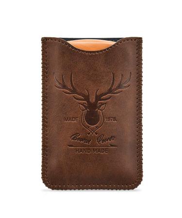 Menesia Wooden Beard Comb with Durable Case - Fine & Coarse Teeth - Men's Beard, Mustache, and Hair Grooming - Brown Deer Design - Buy Online on GoSupps.com