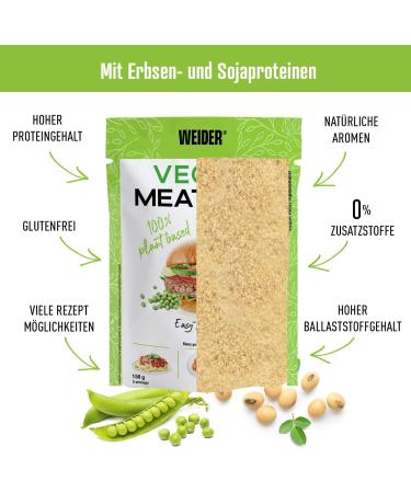 Buy Weider Vegan Meat Mix - 3x150g | Gluten-Free Meat Substitute | 75% Plant Protein & 20% Fiber | No Preservatives - Buy Online on GoSupps.com