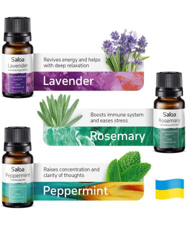 Essential Oils for Diffusers - Set of 6 Tea Tree, Rosemary, Lavender, Peppermint, Orange, Eucalyptus - Perfect Starter Gift Kit - Buy Online on GoSupps.com