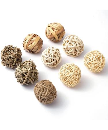 RABBITP 9 Pcs Chew Toys for Bunny, Hamster & Guinea Pig - Natural Grass Willow Balls for Treats and Teeth | Pet Supplies - Buy Online on GoSupps.com