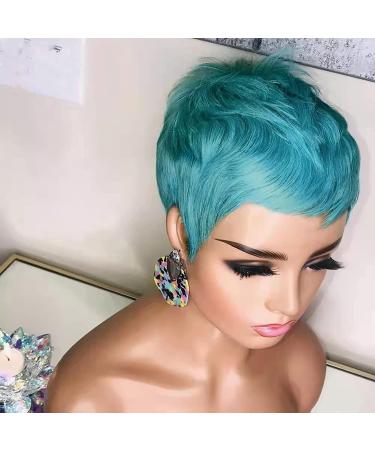 FCHW Short Teal Hair Wig for Black Women - Synthetic Pixie Cut African American Wig (SW201) - Buy Online on GoSupps.com