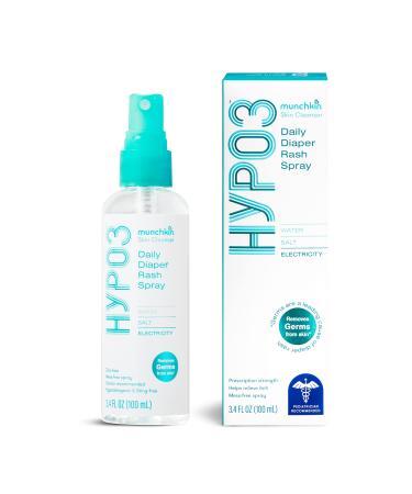 Munchkin  HYP03  Daily Diaper Rash Spray with Hypochlorous to Remove Germs and Promote Healing  100% Natural Ingredients  Ick-Free Alternative to Messy Diaper Rash Creams  600 Sprays - Buy Online on GoSupps.com