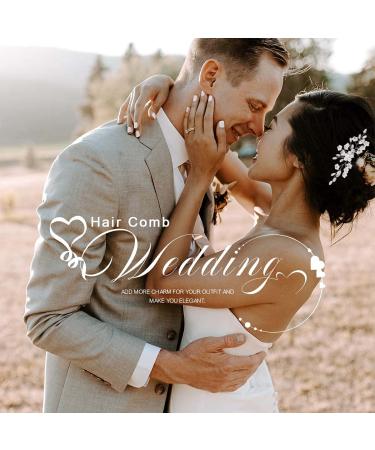 Latious Gold Crystal Bridal Hair Comb - Leaf Hair Piece for Women | Wedding Hair Clip Accessories - Buy Online on GoSupps.com