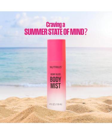 Nutrius Body Mist - Berry Bliss 4 FL OZ - Refreshing and Hydrating Daily Fragrance - Buy Online on GoSupps.com